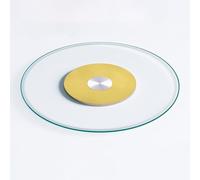 Restaurant Rotating Serving Tray, 28in 32in 35in 39in Heavy Duty Lazy Susan for Table Top, Tempered Glass Round Turntable(Golden Sand,80cm/31.5in)