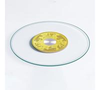 Restaurant Rotating Serving Tray, 28in 32in 35in 39in Heavy Duty Lazy Susan for Table Top, Tempered Glass Round Turntable(Sailboat,70cm/27.5in)