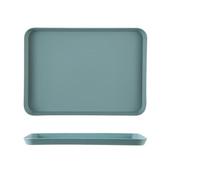 Restaurant Serving Tray Anti Slip Scratch Resistant Plastic Food Household Tea Kitchen Organizer 2Size(Green,S 29.3x21x1.6cm)