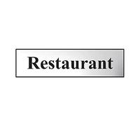 Restaurant Sign - Self-Adhesive PVC - Chrome Effect - 200mm x 50mm