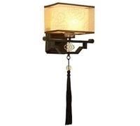 Restaurant Wall Lantern Antique Fabric Wall Lamp Chinese Traditional Cloth Lampshade Wall Sconce for Bedroom Bedside Hallway Aisle Corridor Modern Creative Led Bedside Bedroom Wall Light E27