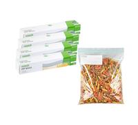 Restaurantware 25-Pack 2-Gallon Clear Double Zipper Greaseproof Food Storage Bags - Disposable, Polyethylene Plastic Construction, Write-On-Label