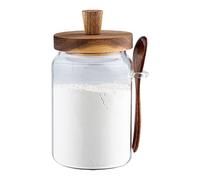 Restaurantware-28.7 Ounces Glass Storage Jar, 1 Dishwashable Glass Cookie Jar - Airtight Seal, Hot & Cold Friendly, Clear Glass Glass Candy Jar, Knob Handle Lid, For Kitchen, Laundry, Or Storage