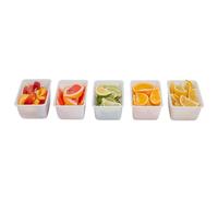 Restaurantware Bar Lux 1.2 Pint Caddy Inserts - Sturdy, White Plastic, 5 Replacement Inserts For Garnish Caddies - Condiment Caddy Sold Separately