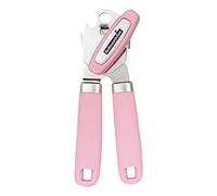 Restaurantware Comfy Grip 7.6 x 1.9 x 2.1 Inch Can Opener 1 Durable Manual Can Opener - Sharp Wheel Blade Grip Handle Pink Stainless Steel Hand-Held Can Opener Built-in Bottle Opener