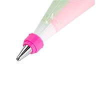 Restaurantware Coupler ONLY: Pastry Tek 1.1 x 2.4 Inch Swirl Coupler 1 Durable Tip Coupler - Dual Tone Piping Bag Sold Separately Pink & White Plastic Icing Tip Coupler for 0.7 to 1 Inch Tips