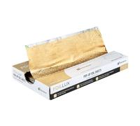 Restaurantware-Foil Lux 10.8 x 9 Inch Pop-Up Foil Sheets, 100 Disposable Foil Papers for Food - Orange Peel Embossing, Interfolded, Gold Aluminum Foil Sheets, Greaseproof, Freezable and Oven Ready