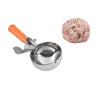 Restaurantware Met Lux 8 Ounce Portion Scoop, 1 Durable Disher Scoop - Thumb Trigger, Orange Stainless Steel Ice cream Disher, For Portion Control, For Ice Cream, Mashed Potato, And Cookie Batter