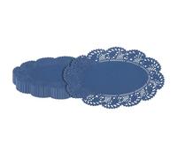 Restaurantware-Pastry Tek 10.5 x 6.5 Inch Paper Lace Doilies, 100 Oval Disposable Table Doilies - Elegant Lace Finish, Long Lasting, NavyBlue Paper Lace Doilies, for Pastries, Cupcakes, Desserts