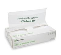 Restaurantware RW Base 10.75 x 10 Inch Plastic Deli Sheets 1000 Interfolded Butcher Plastic Wraps - Pre-Cut Disposable Clear Plastic Sandwich Wrap Sheets Microwavable Freezable