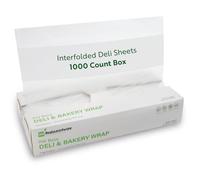 Restaurantware RW Base 12" x 10.75" Plastic Deli Sheets - 1000 Interfolded Pre-Cut Clear Microwavable Food Wrap Sheets
