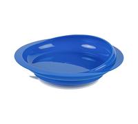 Restaurantware Scoop Plates 1 Count 9 Inch Plastic Suction Base Blue Adaptive Plates with High to Low Rim Hot & Cold Friendly Scoop Dishes for Elderly with Dementia, Parkinsons and Disabled