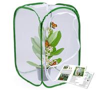 RESTCLOUD 23.6" Large Butterfly Habitat Insect Cage Caterpillars Enclosure Pop-up Clear View 6 Mesh Panels 15.7 x 15.7 x 23.6 Inches Tall