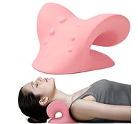 RESTCLOUD Neck and Shoulder Relaxer, Cervical Traction Device for TMJ Pain Relief and Cervical Spine Alignment, Chiropractic Pillow, Neck Stretcher(Pink)