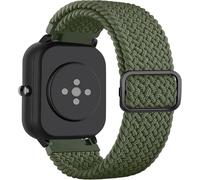 RESTEQ Adjustable Nylon Watch Band Compatible with Bip 3 Pro Bip U GTS 4 Mini and Similar Models, Breathable Soft Replacement Strap with Stainless Steel Slider, Green