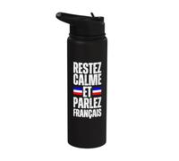 Restez Calme Et Parlez Français - Keep Calm and Speak French Stainless Steel Insulated Water Bottle