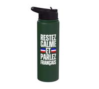 Restez Calme Et Parlez Français - Keep Calm and Speak French Stainless Steel Insulated Water Bottle
