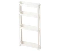 Restikiant Slim Bathroom Storage Cart - Narrow Shelf Trolley for Toilet, Door Seam Organizer, Space-Saving Bathroom Accessory