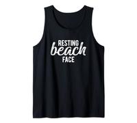 Resting beach face summer vacation typography Tank Top