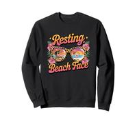 Resting Beach Face Sunglasses Summer Fun Sweatshirt