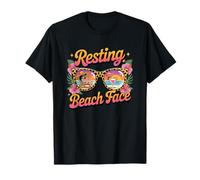 Resting Beach Face Sunglasses Summer Fun T-Shirt