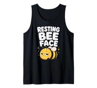 Resting Bee Face Funny Grumpy Cute Bumblebee Cartoon Tank Top