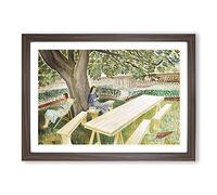 Resting by Eric Ravilious Framed Print | A2 Walnut Framed Wall Art | Ready to Hang | Modern Nature Picture | Living Room Bedroom Lounge Office