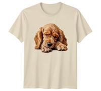 Resting Cocker Spaniel Puppy Dogs Animals Mens T-Shirt Womens Graphic Tee Unisex Pet Lover Top Realistic Design L