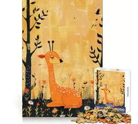 Resting Deer in A Sunny Meadow 1000 Piece Jigsaw Puzzle for Adults Memory Gain Gentle Leisure Design Assembly Art Collection Piece (50x75cm)
