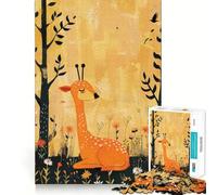 Resting Deer in A Sunny Meadow 1000 Piece Jigsaw Puzzles for Adults Jigsaw Recall Boost Mental Relax Smooth Cut Birthday Gift (38x52cm)