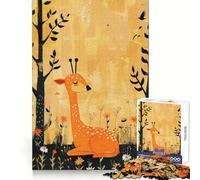 Resting Deer in A Sunny Meadow Jigsaw Puzzles for Teenagers 1000 Piece Boost Memory Serene Time Premium Cut Birthday Gift (38x26cm)