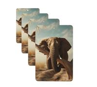 Resting Elephant Car Air Fresheners Cards 4 Pcs Hanging Fragrance Scented Cards Long-Lasting Car Aromatherapy Tablets for Wardrobe Bathroom Car Interior Mirror Pendant Gifts