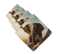 Resting Elephant Car Air Fresheners Cards 4 Pcs Hanging Fragrance Scented Cards Long-Lasting Car Aromatherapy Tablets for Wardrobe Bathroom Car Interior Mirror Pendant Gifts