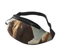 Resting Elephant Fanny Pack for Men Women Crossbody Waist Bag Waterproof Sports Belt Bag Outdoor Hip Pack
