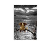 Resting Elephant Look at The MoonWaterproof And Stain Resistant Decorative Paintings High-definition Posters Suitable for Multiple Scenarios in Living Rooms Bedrooms And OfficesUnframe-style08x12inch(