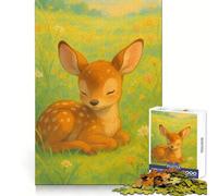 Resting Fawn in A Meadow 1000 Piece Jigsaws for Adults Puzzle Boost Recall Anxiety Relief Accurate Edge Xmas Surprise (38x52cm)