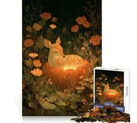 Resting Fawn on Pumpkin Patch Hard Jigsaw Puzzle for Adults 1000 Pieces Recall Boost Quiet Calm Smooth Cut Classic Gift (50x75cm)