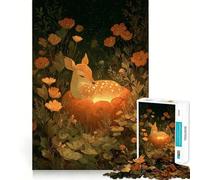 Resting Fawn on Pumpkin Patch Hard Jigsaw Puzzle for Adults 1000 Pieces Recall Boost Quiet Calm Smooth Cut Classic Gift (50x75cm)
