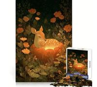 Resting Fawn on Pumpkin Patch Jigsaw Puzzle 1000 Piece for Adults Intellect Toy Soothing Fun Precise Cut (38x52cm)