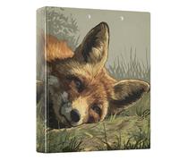 Resting Fox Grass Blue 3 - Ring Binders with 1.57" Round Rings Fit 200 Sheets of 8.5x11 Inches Paper for Home School Meeting Office Classroom, 12.4x10.63x2.36 Inches