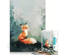 Resting Fox in Forest Illustration Jigsaw Puzzle for Teenagers 1000 Pieces Boost Memory Relaxing Fun Premium Cut Stylish Gift (50x75cm)