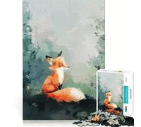 Resting Fox in Forest Illustration Jigsaw Puzzles for Adults1000 Piece Mind Game Toy Anxiety Relief Neat Cut Art Collectible (38x26cm)