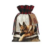Resting German Shepherd Print Drawstring Bags, Fabric Gift Pouches for Jewelry, Goodie Bags and Party Favors