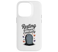 Resting in Peace... Eventually Funny Halloween Tombstone Case for iPhone 14 Pro