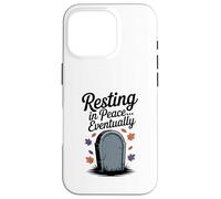 Resting in Peace... Eventually Funny Halloween Tombstone Case for iPhone 16 Pro
