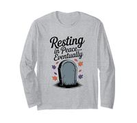 Resting in Peace... Eventually Funny Halloween Tombstone Long Sleeve T-Shirt