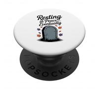 Resting in Peace... Eventually Funny Halloween Tombstone PopSockets Adhesive PopGrip