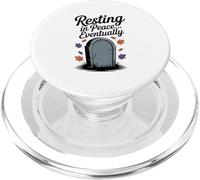 Resting in Peace... Eventually Funny Halloween Tombstone PopSockets PopGrip for MagSafe