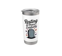Resting in Peace... Eventually Funny Halloween Tombstone Stainless Steel Insulated Tumbler