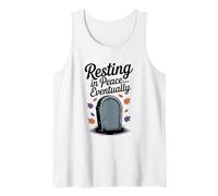 Resting in Peace... Eventually Funny Halloween Tombstone Tank Top